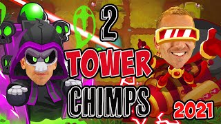 2 Tower CHIMPS Easy  Bloons TD 6 [upl. by Geesey]