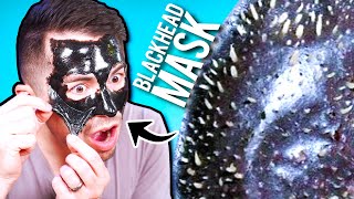 Mens First Time Using a Black Peel Off Mask [upl. by Afihtan]