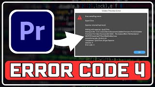 How to Fix Error Code 4 in Adobe Premiere Pro  Error Compiling Movie Windows 1110 [upl. by Yeclehc653]