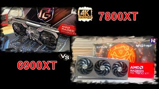 6900XT vs 7800XT 5 Games 4K Benchmark Tests Asrock Phanton and Sapphire Nitro [upl. by Enelhtac]