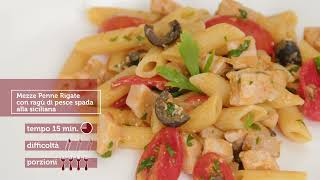 Mezze penne rigate con ragù di pesce spada alla siciliana  Le ricette di Casa Pezzullo [upl. by Nevetse]