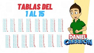 TABLAS DE 1 AL 15 Super facil  Para principiantes [upl. by Idnat]