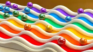 Marble Run Race Plasticine ASMR Pop Tubes Train [upl. by Attebasile]