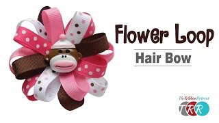 How to Make a Flower Loop Hair Bow  TheRibbonRetreatcom [upl. by Inanaup11]