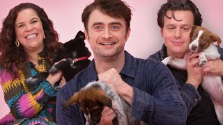 Daniel Radcliffe Jonathan Groff and Lindsay Mendez The Puppy Interview [upl. by Ru250]