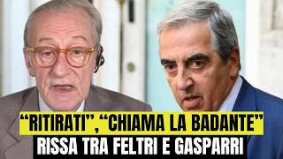 “Ritirati” “Chiama la badante” rissa tra Feltri e Gasparri [upl. by Kantos660]