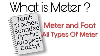 What Is Meter In Poetry  All Types Of Meter Iamb Trochee Spondee Pyrrhic Anapest Dactyl [upl. by Cerf775]