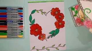 Heart ❤️ Design For Project WorkProject Work Border DesignsHeart Flower DrawingBorder Designs 😍😍 [upl. by Tecla]