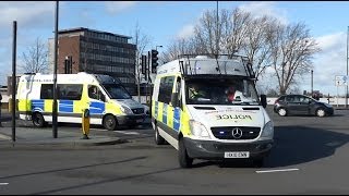 3x Hampshire Police Riot Vans Responding in Convoy [upl. by Bashee]