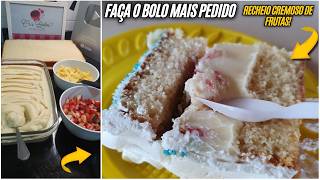 Bolo 2 em 1 Como Fazer a Melhor Receita de Bolo com Recheios de Abacaxi e Morango [upl. by Ekard]