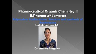 Polynuclear Hydrocarbons Structure and synthesis of Anthracene L45Unit4POC2BPharma3 Sem [upl. by Nyleve]