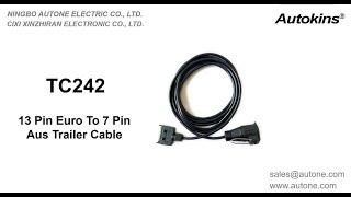 Autone TC242 12V  13 Pin Euro to 7 Pin Aus Type Trailer Wire Assembly TS01C TP04E [upl. by Nawiat731]