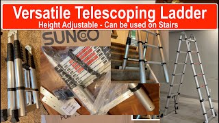 Unboxing  assembly  telescoping ladder and first use  Sunco Telescoping Ladder [upl. by Ettecul]