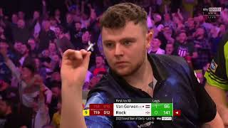 NINEDARTER  Josh Rock strikes perfection against Michael van Gerwen at the Grand Slam of Darts [upl. by Marlon]