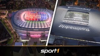 FußballTempel der Zukunft So futuristisch werden Europas Stadien  SPORT1 [upl. by Brandise]