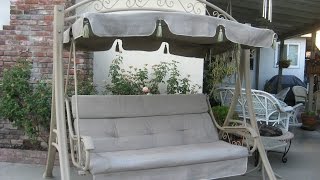 Costco Patio Swing Cushions Seat Support and Canopy Fabric Replacement [upl. by Ziguard]