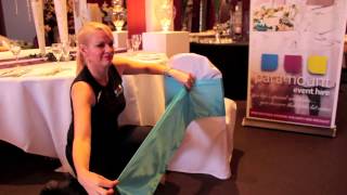 how to tie satin cravat sash on back of chair [upl. by Eetak]