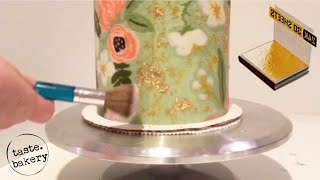 How to apply GOLD Leaf to a Cake  Easy  TASTE BAKERY [upl. by Enyaw]