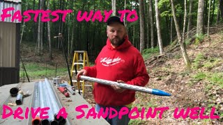 Fastest way to drive a sand point well sandpointwell drivingasandpointwell karlsoffthegrid [upl. by Assillem767]