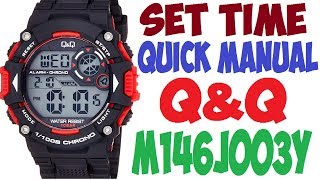 How to set time QampQ digital watch M146J003Y  quick manual [upl. by Lemrahs243]