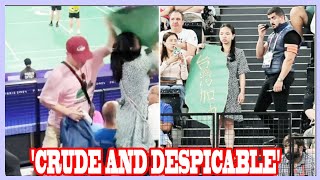 Fans clash at Olympics as man rips Taiwan banner out of woman’s hands [upl. by Ahsad]