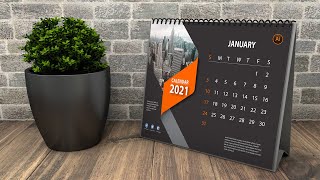 New Year Calendar Design  Desk Calendar Design in Illustrator Cc  Vertex Graphic [upl. by Ailimat]