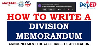 How to Write a Division Memorandum  MrSecretariat [upl. by Bannon]