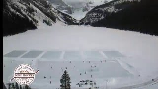 Lake Louise Pond Hockey Classic  Ice Rink Build Time Lapse [upl. by Jc]