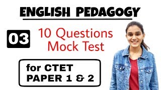 English Pedagogy Mock Test For CTET Paper 1 amp 2  set 03 [upl. by Aihseuqram]