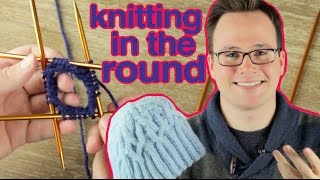 How to Knit in the Round Knitting in the Round on DoublePointed Needles [upl. by Gayel]