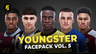 Youngster Facepack Vol 5  Football Life 2024 amp PES 2021 PC [upl. by Nyl]