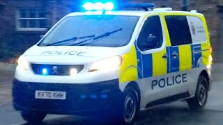 2x Lancashire Constabulary vehicles responding in Lancaster Pergeot cage van and Skoda Scala [upl. by Sivek140]