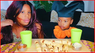 SAUSAGE MUMMIES MUKBANG  édition halloween 🎃🎃🎃 [upl. by Mickie]