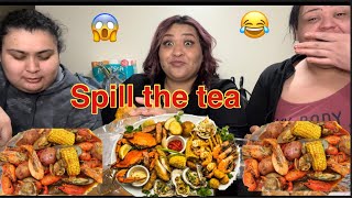 Seafood boil mukbang  chuntis break up  chisme 😱 [upl. by Nyral]