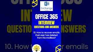 Office 365 interview How to recover emails that user has deleted from mailbox shorts [upl. by Merton]