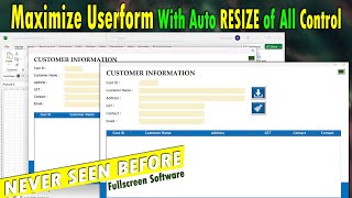 I am Surprised Maximize User form With All Control Auto Fit [upl. by Ettelrats8]