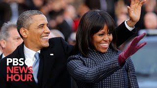 WATCH President Obama and family leave for Capitol in motorcade [upl. by Vinny35]