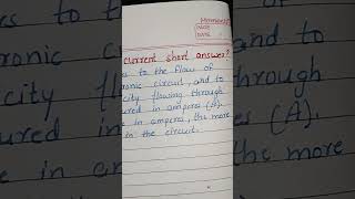 What is an electric current Short answer answer and questions short [upl. by Hyacinthe477]