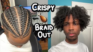 Taking Out Crispy Cornrows After A Month  Mens Braid Out Tutorial [upl. by Riordan478]