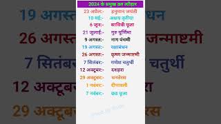 April 2024 calender से शेष पर्व  calender2024  2024 ka calendar vinodjgrstudy shorts [upl. by Kalam327]