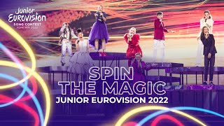 Spin The Magic  Common Song amp Flag Parade  Junior Eurovision 2022 [upl. by Allegra982]