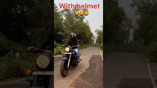 Without helmet vs with helmet  shorts youtubeshorts royalenfield bike ClassicMotovlogsv8h [upl. by Irmine]