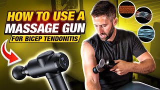 How To Use A MASSAGE GUN For Bicep Tendonitis [upl. by Ailime]