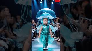 Cute baby jellyfish fashion show 🥰 shorts trending cutebaby [upl. by Yticilef]