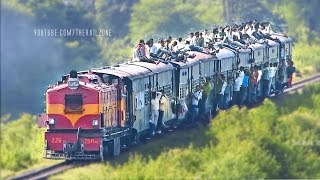 Overcrowded Train Roof Top Travel  Wobbling Coaches  Indian Railways [upl. by Janina]