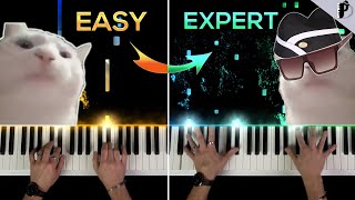 Cat Vibing to Ievan Polkka  EASY to EXPERT [upl. by Engedus]