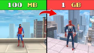 100 MB Vs 1GB GAMES  Spider  Man   MiniJoystick [upl. by Sordnaxela]