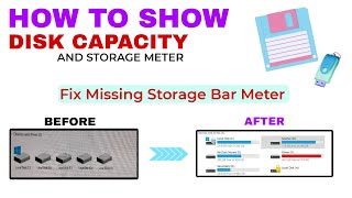 Hard Disk Drive Space Usage Bar Missing Not Showing Windows 10 11 7 81  On Disk Storage Meter [upl. by Ydasahc]