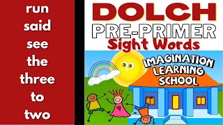 Dolch PrePrimer Sight Words Preschool  Kindergarten Sight Word Flashcards [upl. by Rebmik]