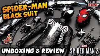 Hot Toys SPIDERMAN Black Suit PS5 SpiderMan 2 Unboxing e Review BR [upl. by Nanaek227]